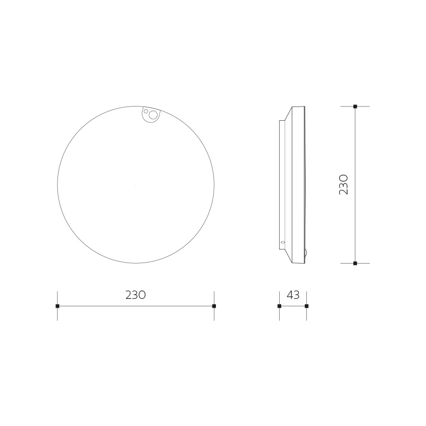 Himmennettävä LED-kattovalaisin liiketunnistimella ja hämäräkytkimellä OLDA LED/6/12/18W/230V Ø 23 cm