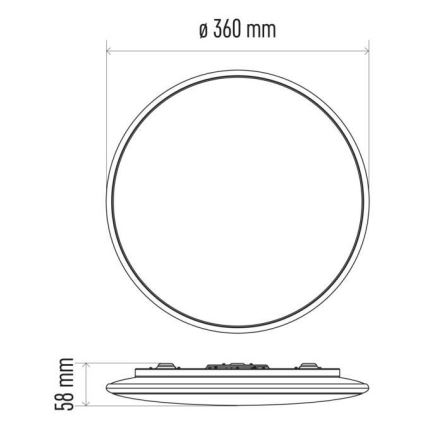LED Himmennettävä kattovalaisin LED/24W/230V + kaukosäädin, pyöreä 2700K-6500K