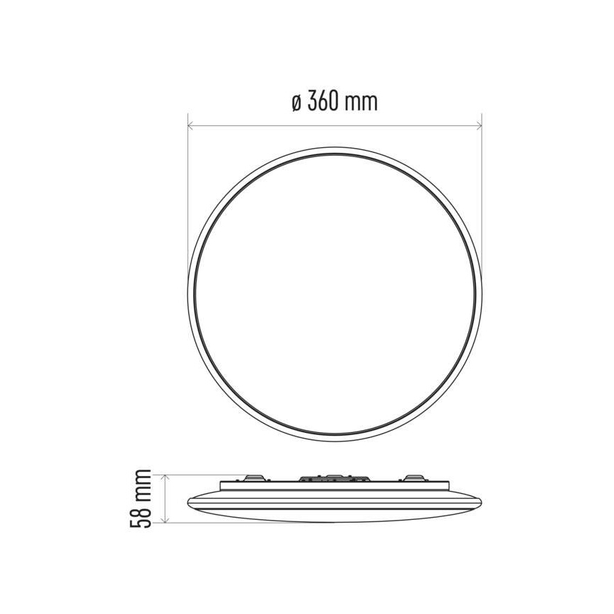 LED Himmennettävä kattovalaisin LED/24W/230V + kaukosäädin, pyöreä 2700K-6500K