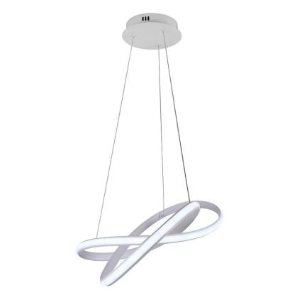 LED himmennettävä kattokruunu johdolla LED/70W/230V 3000-6500K halkaisija 55 cm valkoinen + kaukosäädin