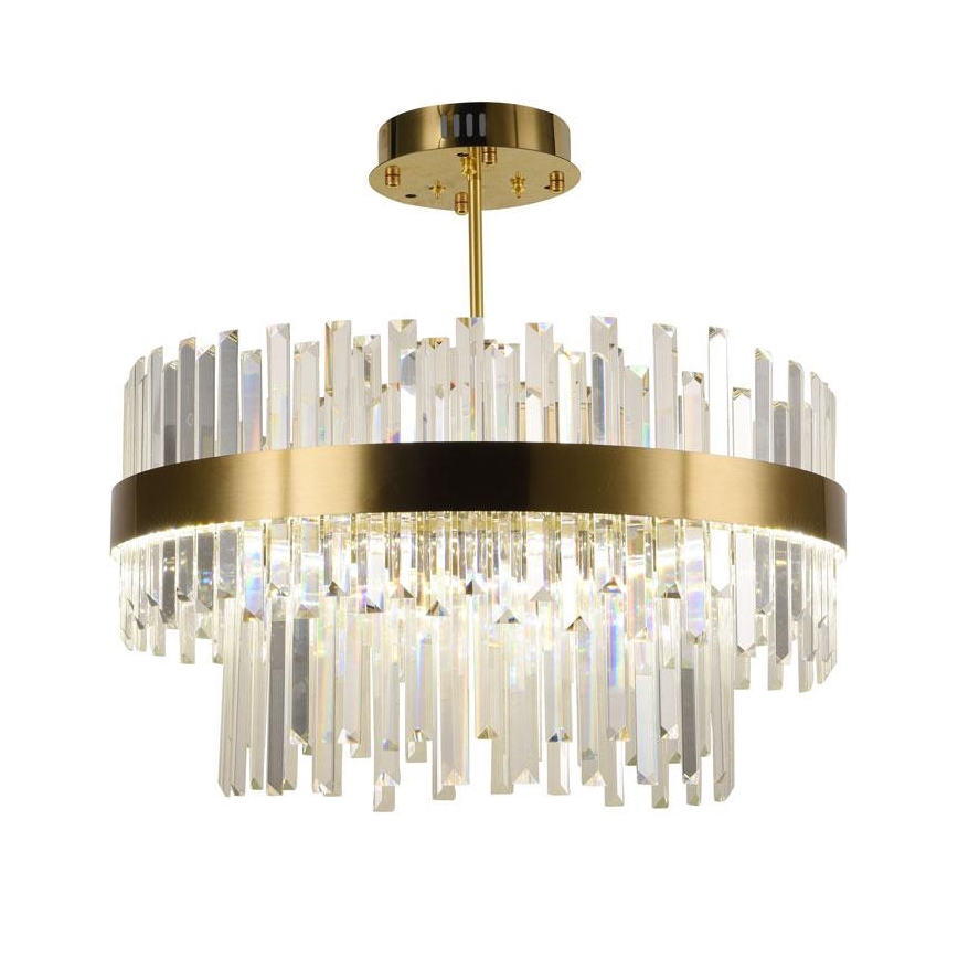 LED himmennettävä kristallikattokruunu tankoon LED/80W/230V 3000-6500K kulta + kaukosäädin