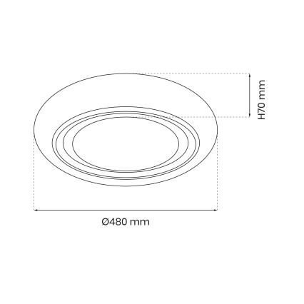 LED Himmennettävä kattovalaisin MEGAN LED/48W/230V 3000-6000K + kaukosäädin