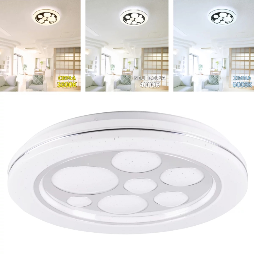 LED himmennettävä kattovalaisin PLANET LED / 72W / 230V d. 48 cm 3000-6500K + kaukosäädin