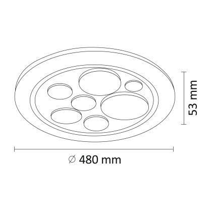 LED himmennettävä kattovalaisin PLANET LED / 72W / 230V d. 48 cm 3000-6500K + kaukosäädin