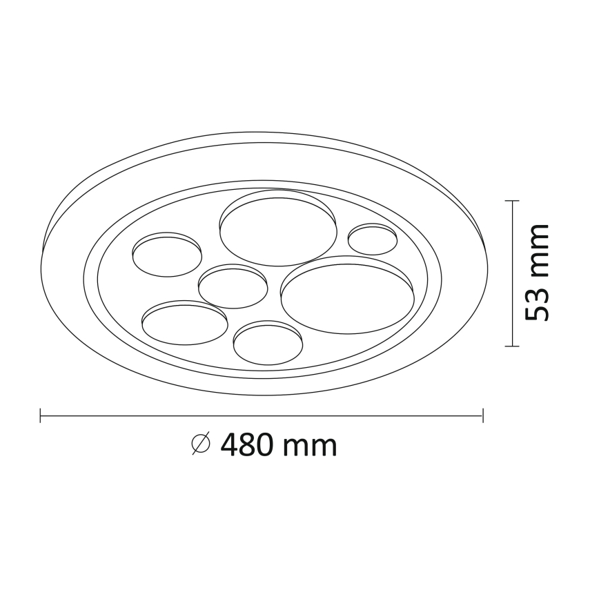 LED himmennettävä kattovalaisin PLANET LED / 72W / 230V d. 48 cm 3000-6500K + kaukosäädin