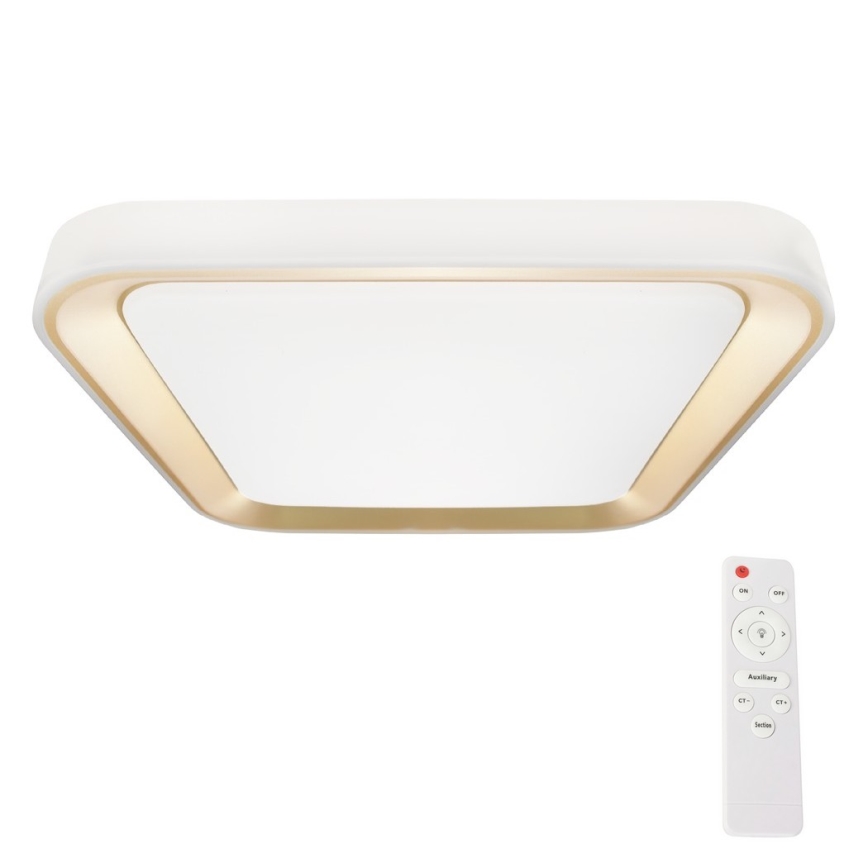 LED Himmennettävä kattovalaisin QUADRO LED/38W/230V 3000-6000K valkoinen/kulta + kaukosäädin