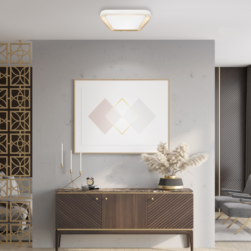 LED Himmennettävä kattovalaisin QUADRO LED/38W/230V 3000-6000K valkoinen/kulta + kaukosäädin