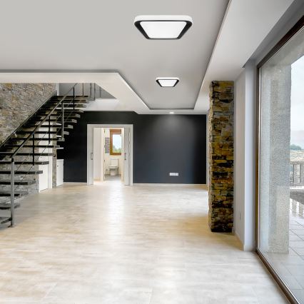 LED Himmennettävä kattovalaisin QUADRO LED/38W/230V 3000-6000K valkoinen/musta + kaukosäädin