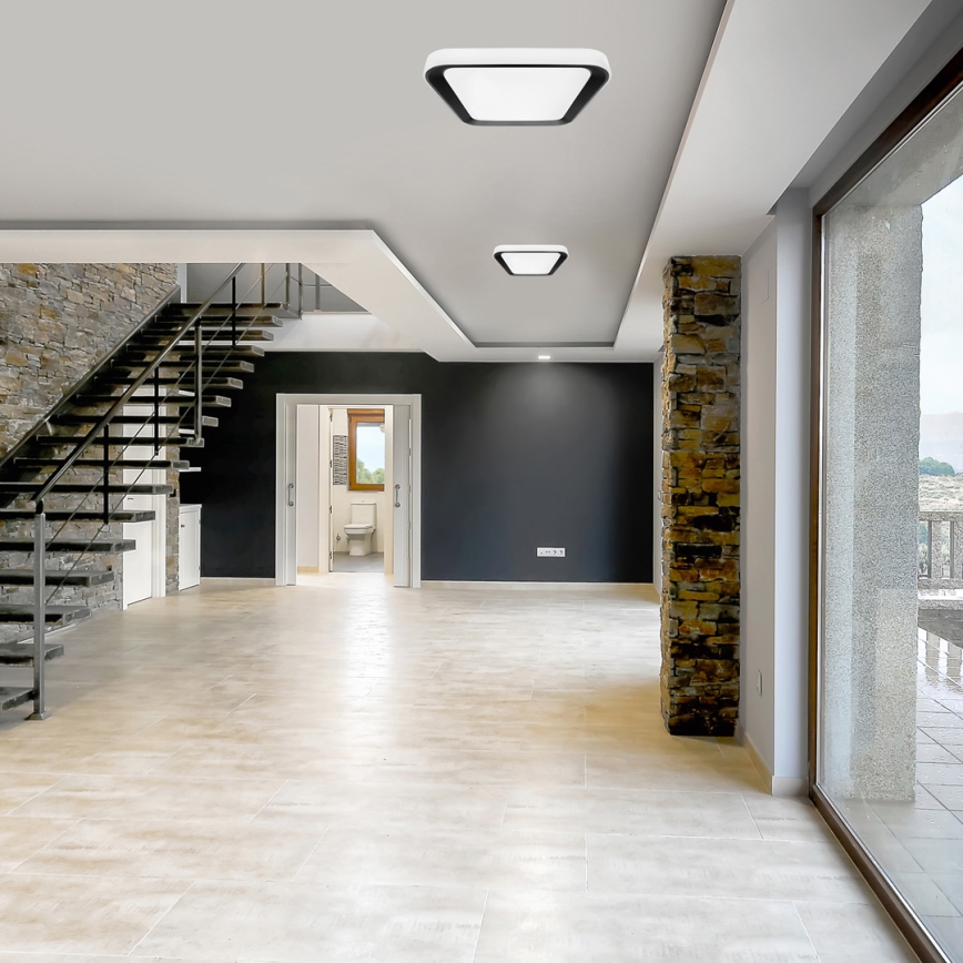 LED Himmennettävä kattovalaisin QUADRO LED/38W/230V 3000-6000K valkoinen/musta + kaukosäädin