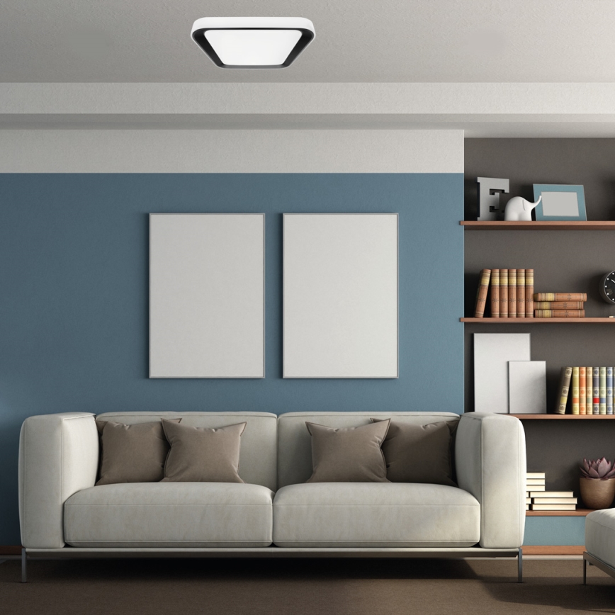 LED Himmennettävä kattovalaisin QUADRO LED/38W/230V 3000-6000K valkoinen/musta + kaukosäädin