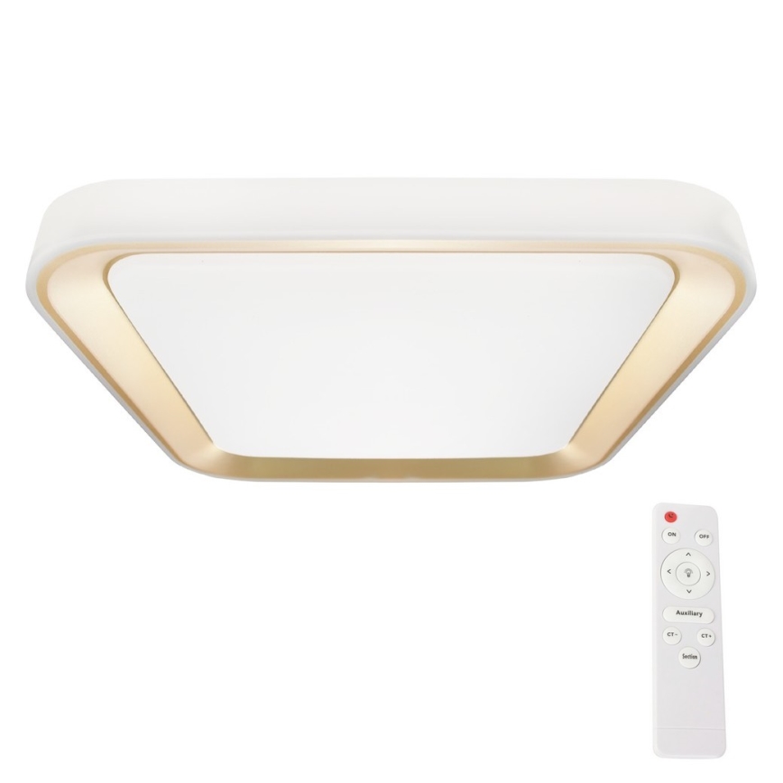 LED Himmennettävä kattovalaisin QUADRO LED/66W/230V 3000-6000K valkoinen/kulta + kaukosäädin