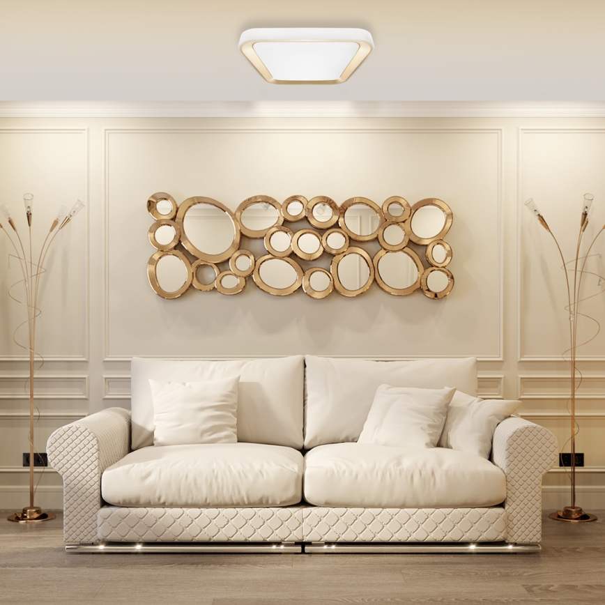 LED Himmennettävä kattovalaisin QUADRO LED/66W/230V 3000-6000K valkoinen/kulta + kaukosäädin
