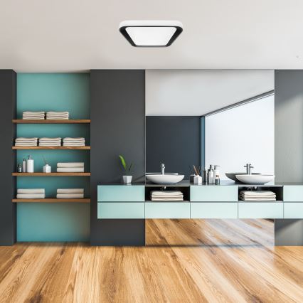 LED Himmennettävä kattovalaisin QUADRO LED/66W/230V 3000-6000K valkoinen/musta + kaukosäädin