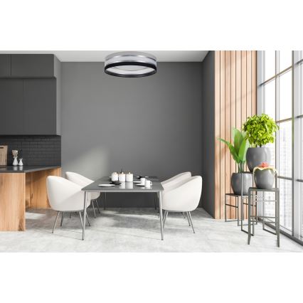LED-himmennettävä kattovalaisin SMART CORAL LED/24W/230V Wi-Fi Tuya musta/harmaa + kaukosäädin