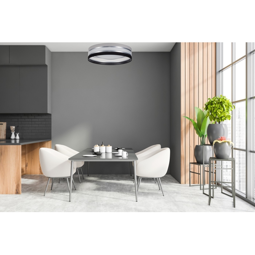 LED-himmennettävä kattovalaisin SMART CORAL LED/24W/230V Wi-Fi Tuya musta/harmaa + kaukosäädin