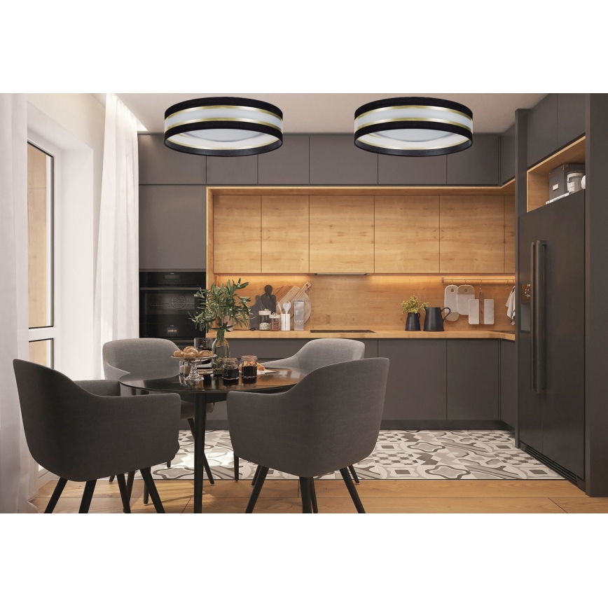 LED-himmennettävä kattovalaisin SMART CORAL LED/24W/230V Wi-Fi Tuya musta + kaukosäädin