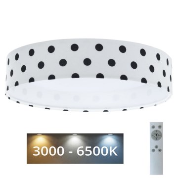 LED himmennettävä kattovalaisin SMART GALAXY KIDS LED/24W/230V 3000-6500K pisteet valkoinen/musta + kaukosäädin
