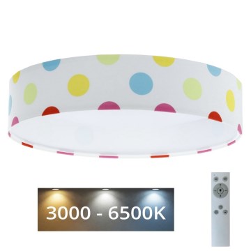 LED-himmennettävä kattovalaisin SMART GALAXY KIDS LED/24W/230V 3000-6500K pisteet värikäs + kaukosäädin