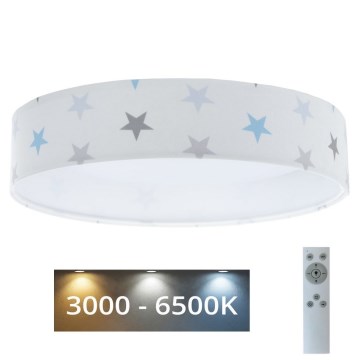 LED-himmennettävä kattovalaisin SMART GALAXY KIDS LED/24W/230V 3000-6500K tähdet valkoinen/harmaa/sininen + kaukosäädin