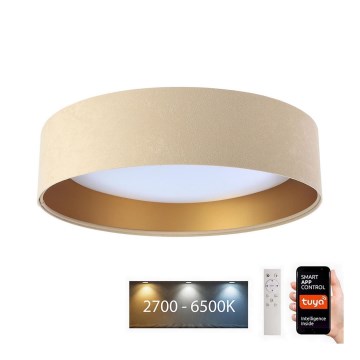 LED Himmennettävä kattovalaisin SMART GALAXY LED/24W/230V d. 45 cm 2700-6500K Wi-Fi Tuya beige/kulta + kaukosäädin