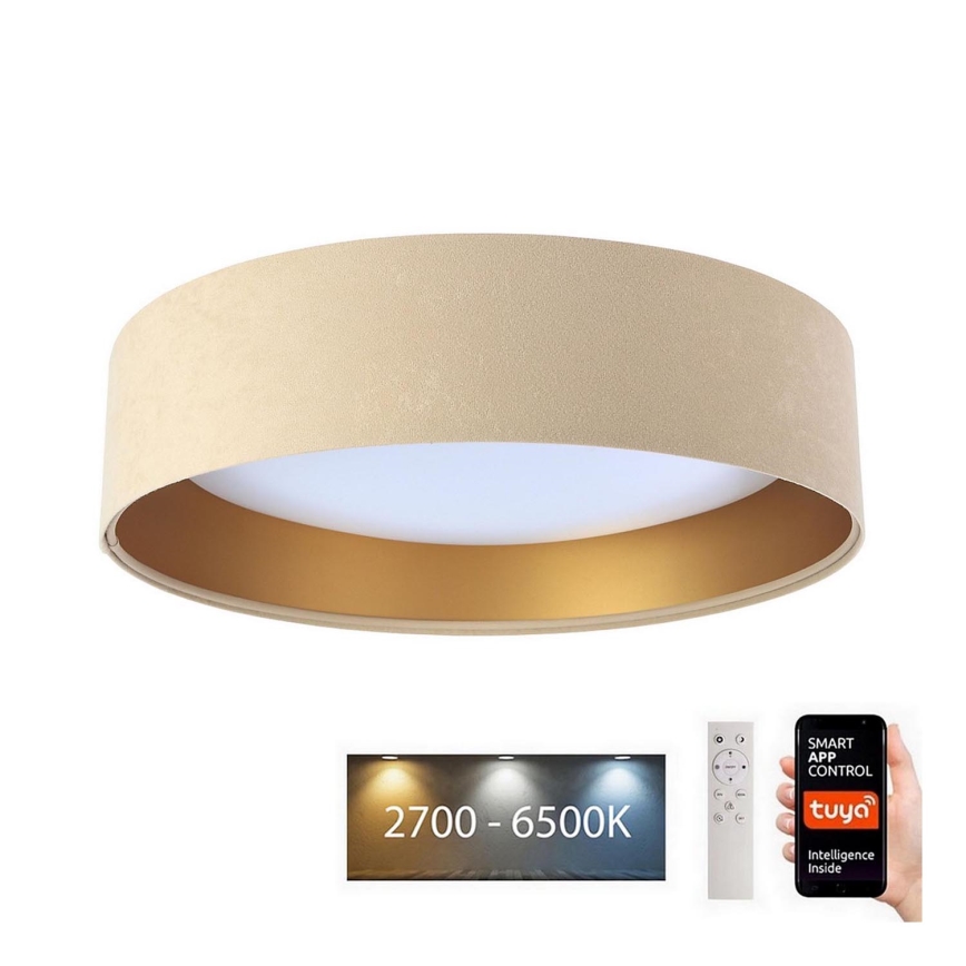 LED Himmennettävä kattovalaisin SMART GALAXY LED/24W/230V d. 45 cm 2700-6500K Wi-Fi Tuya beige/kulta + kaukosäädin