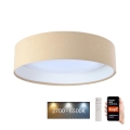 LED Himmennettävä kattovalaisin SMART GALAXY LED/24W/230V d. 45 cm 2700-6500K Wi-Fi Tuya beige/valkoinen + kaukosäädin