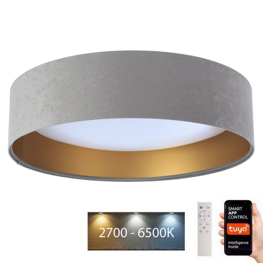 LED Himmennettävä kattovalaisin SMART GALAXY LED/36W/230V d. 55 cm 2700-6500K Wi-Fi Tuya harmaa/kulta + kaukosäädin