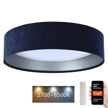 LED Himmennettävä kattovalaisin SMART GALAXY LED/36W/230V d. 55 cm 2700-6500K Wi-Fi Tuya sininen/hopea + kaukosäädin