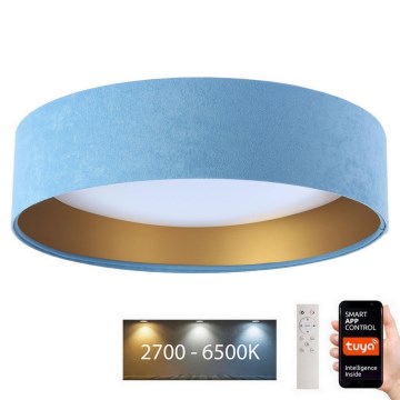 LED Himmennettävä kattovalaisin SMART GALAXY LED/36W/230V d. 55 cm 2700-6500K Wi-Fi Tuya sininen/kulta + kaukosäädin