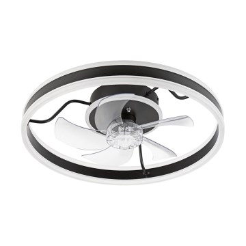 LED Himmennettävä kattovalaisin tuulettimella APOLLO LED/38W/230V musta + kauko-ohjaus
