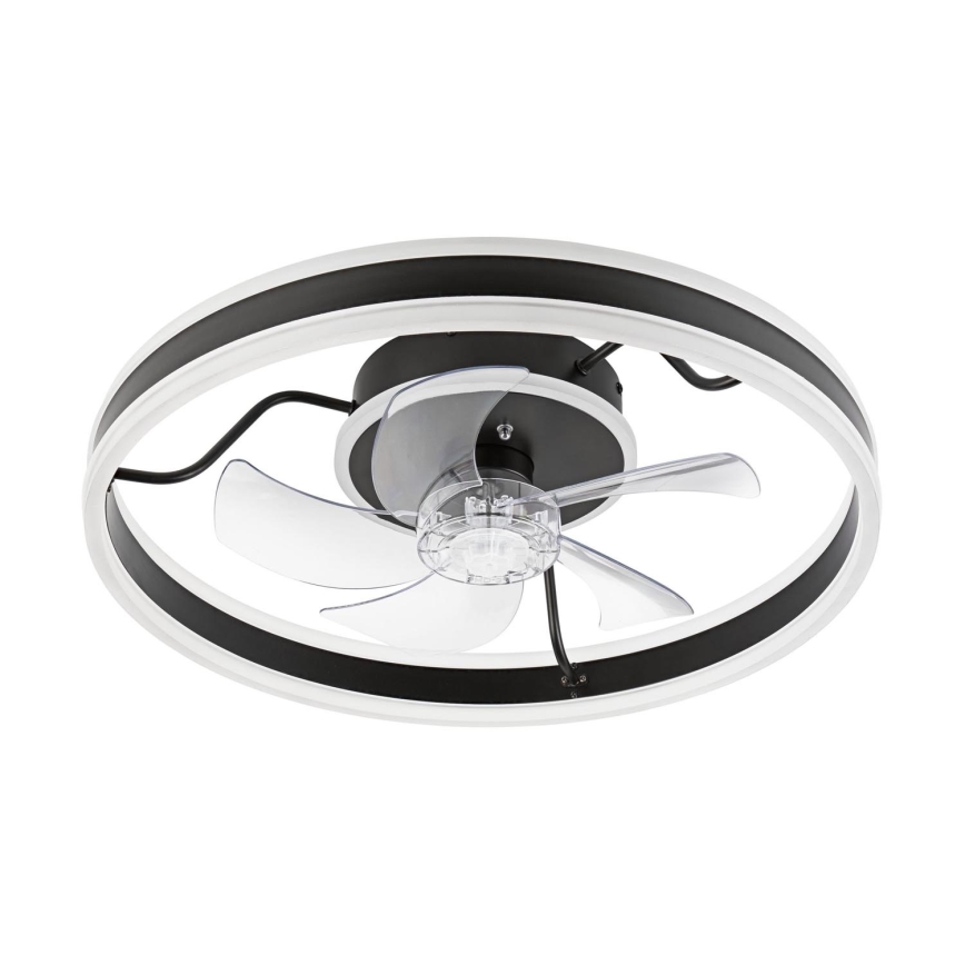 LED Himmennettävä kattovalaisin tuulettimella APOLLO LED/38W/230V musta + kauko-ohjaus