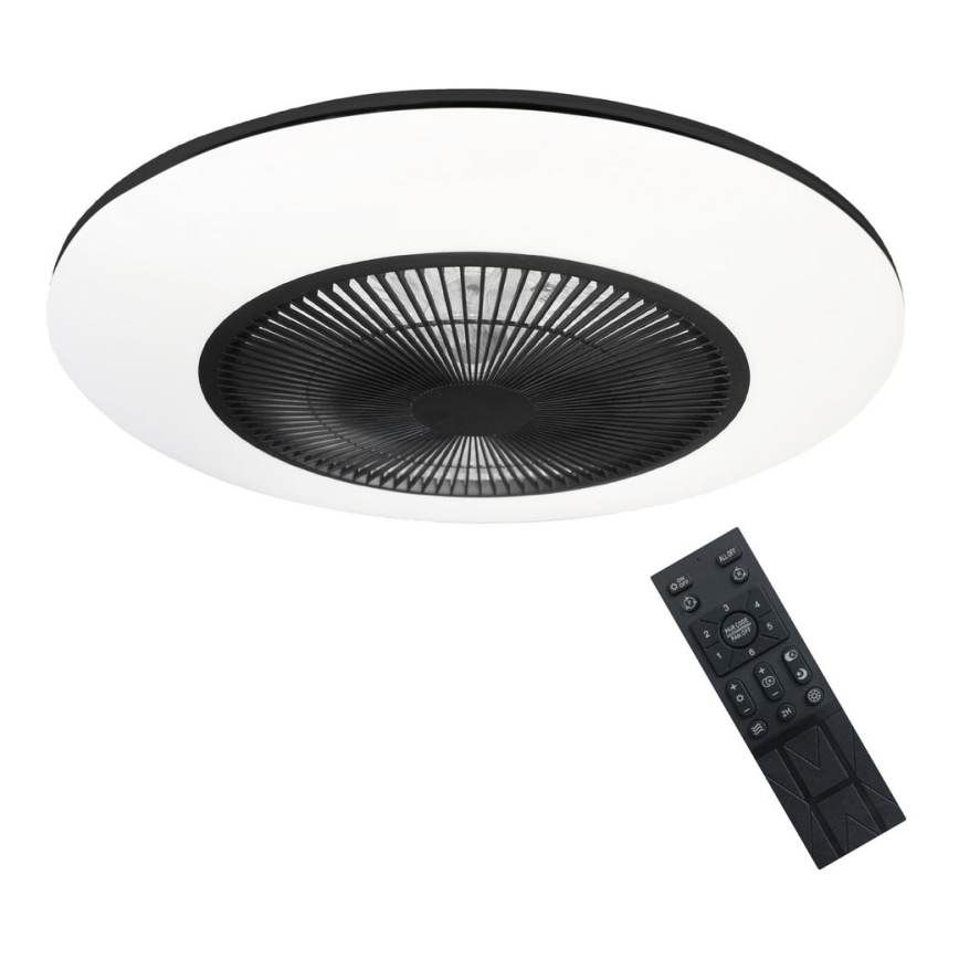 LED Himmennettävä kattovalaisin tuulettimella ARIA LED/38W/230V 3000-6000K musta/valkoinen +kaukosäädin