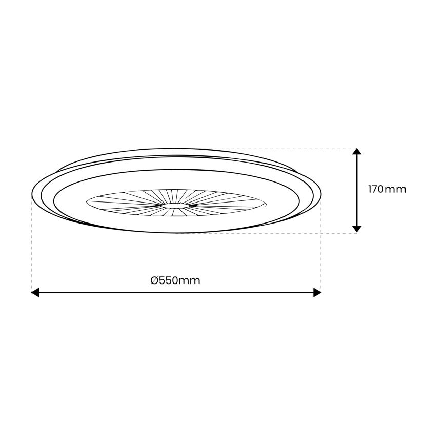 LED Himmennettävä kattovalaisin tuulettimella ARIA LED/38W/230V 3000-6000K musta/valkoinen +kaukosäädin