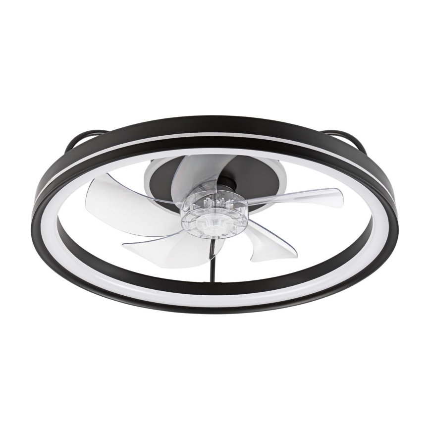LED Himmennettävä kattovalaisin tuulettimella FARGO LED/37W/230V musta + kauko-ohjaus