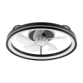 LED himmennettävä kattovalaisin tuulettimella FARGO LED/37W/230V musta + kaukosäädin