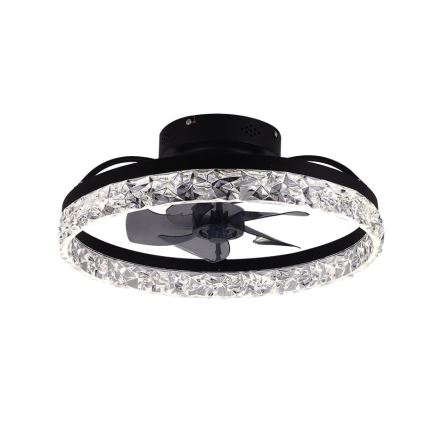 LED Himmennettävä kattovalaisin tuulettimella LED/35W/230V 3000-6500K musta + kauko-ohjaus
