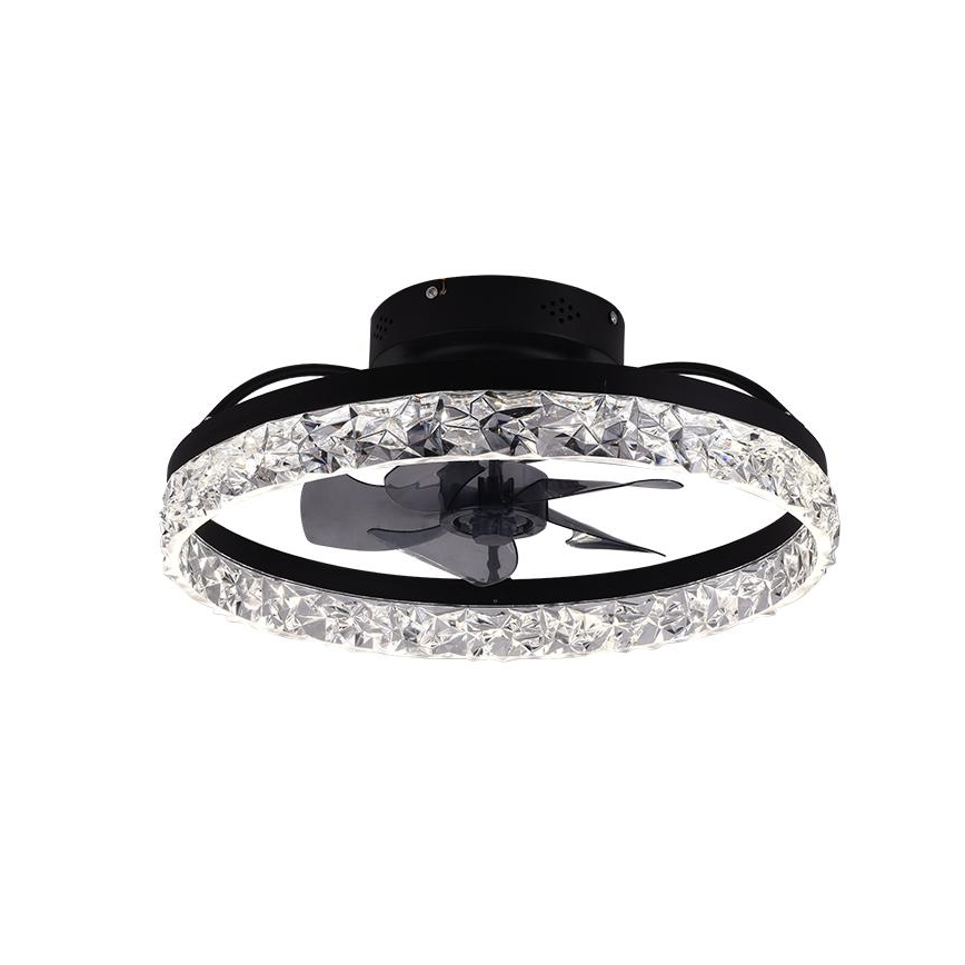 LED Himmennettävä kattovalaisin tuulettimella LED/35W/230V 3000-6500K musta + kauko-ohjaus