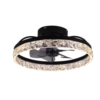 LED Himmennettävä kattovalaisin tuulettimella LED/35W/230V 3000-6500K musta + kauko-ohjaus