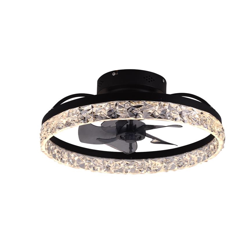 LED Himmennettävä kattovalaisin tuulettimella LED/35W/230V 3000-6500K musta + kauko-ohjaus