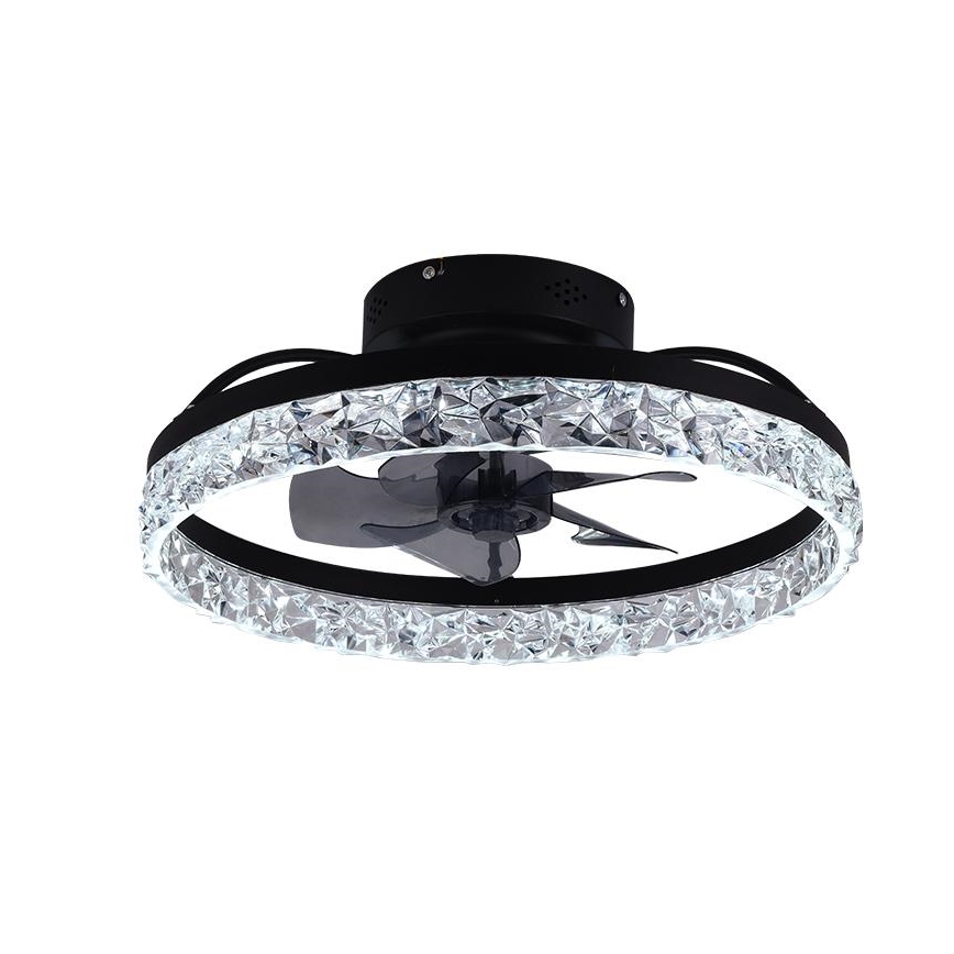 LED Himmennettävä kattovalaisin tuulettimella LED/35W/230V 3000-6500K musta + kauko-ohjaus
