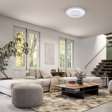 LED himmennettävä kattovalaisin tuulettimella ZONDA LED/48W/230V 3000-6000K hopea + kaukosäädin