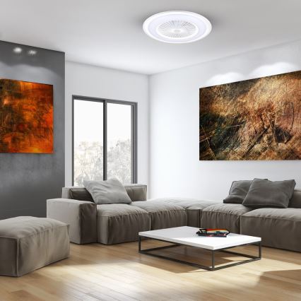 LED Himmennettävä kattovalaisin tuulettimella ZONDA LED/48W/230V 3000-6000K valkoinen + kaukosäädin