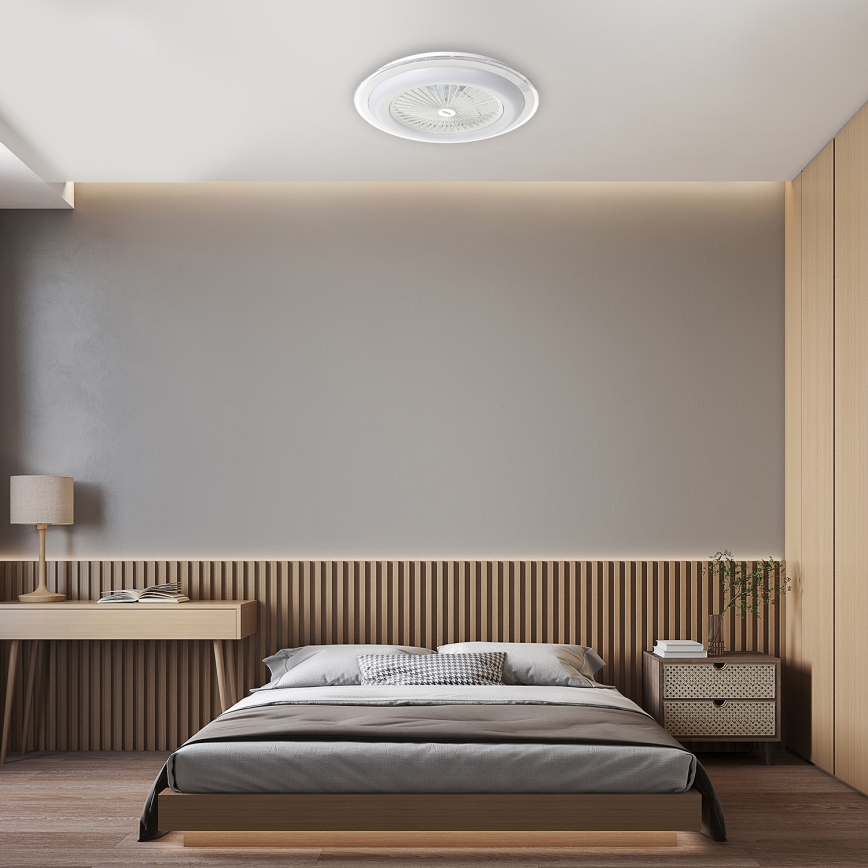 LED Himmennettävä kattovalaisin tuulettimella ZONDA LED/48W/230V 3000-6000K valkoinen + kaukosäädin