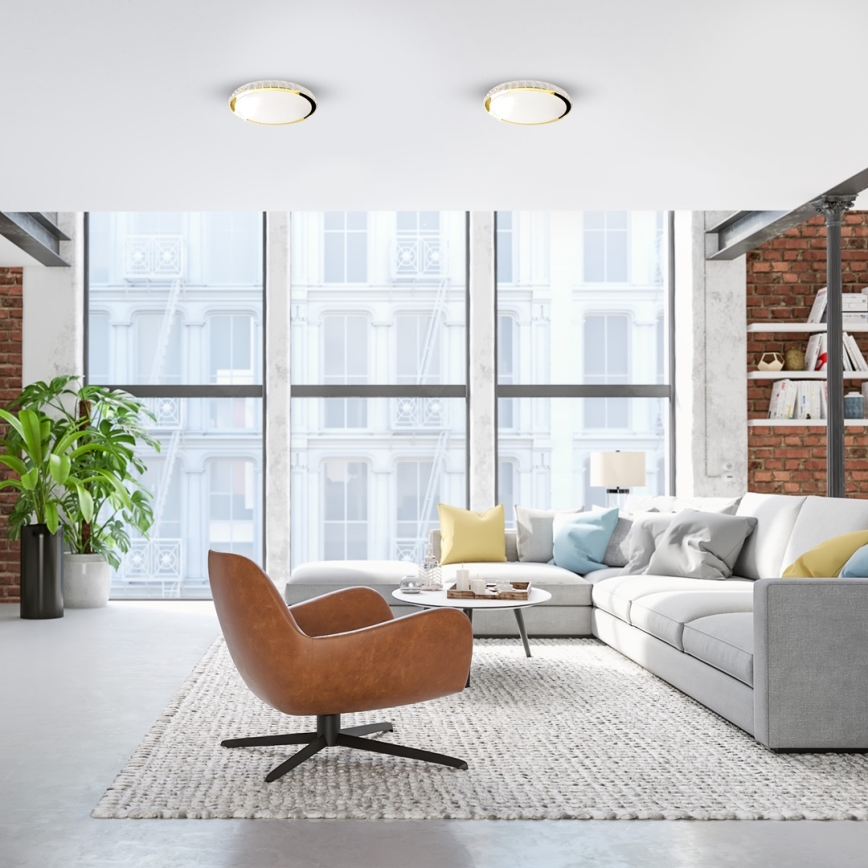 LED Himmennettävä kattovalo LAYLA LED/33W/230V 3000/4000/6000K kulta + kaukosäädin