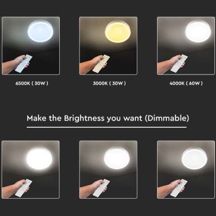 LED Himmennettävä kattovalo LED/40W/230V 3000K/4000K/6500K + kaukosäädin