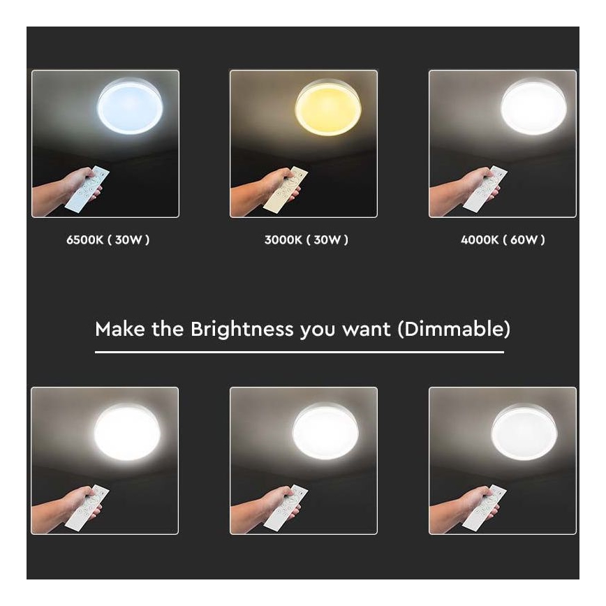 LED Himmennettävä kattovalo LED/40W/230V 3000K/4000K/6500K + kaukosäädin