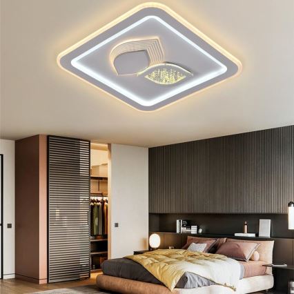 LED Himmennettävä kattovalaisin LED/95W/230V 3000-6500K + kaukosäädin