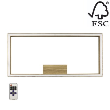 LED Himmennettävä kattovalo RAMME LED/34W/230V + RC matta tammi - FSC-sertifioitu
