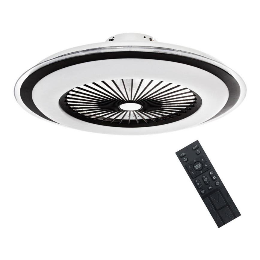 LED Himmennettävä kattovalo tuulettimella  ZONDA LED/48W/230V 3000-6000K musta + kaukosäädin