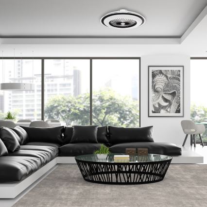 LED Himmennettävä kattovalo tuulettimella  ZONDA LED/48W/230V 3000-6000K musta + kaukosäädin
